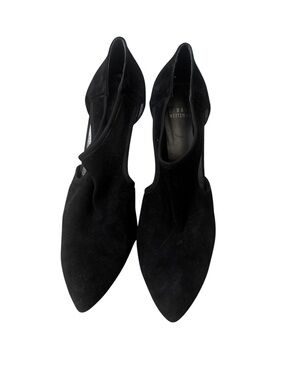Stuart Weitzman Black Suede Pointed Toe Heels